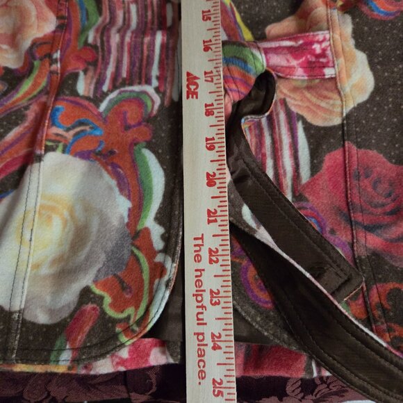 Oilily Brown Orange Floral Tie Front Jacket Woman's Large 42 - Picture 8 of 8